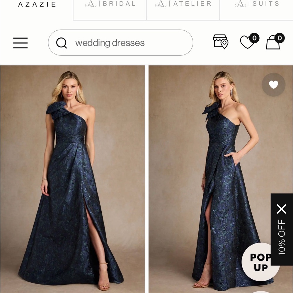 Azazie One Shoulder Midnight Blue Gown
